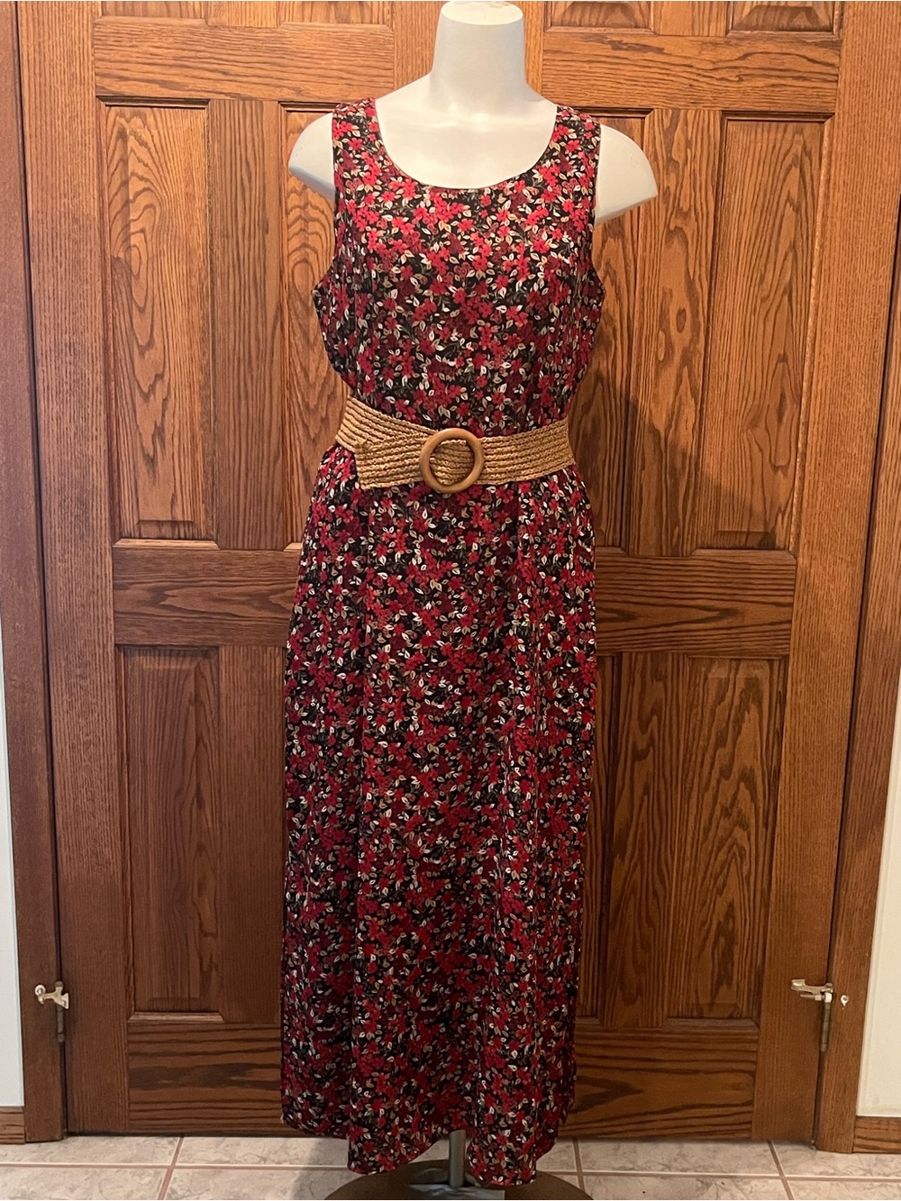Vintage (probably) reversible homemade floral dress L